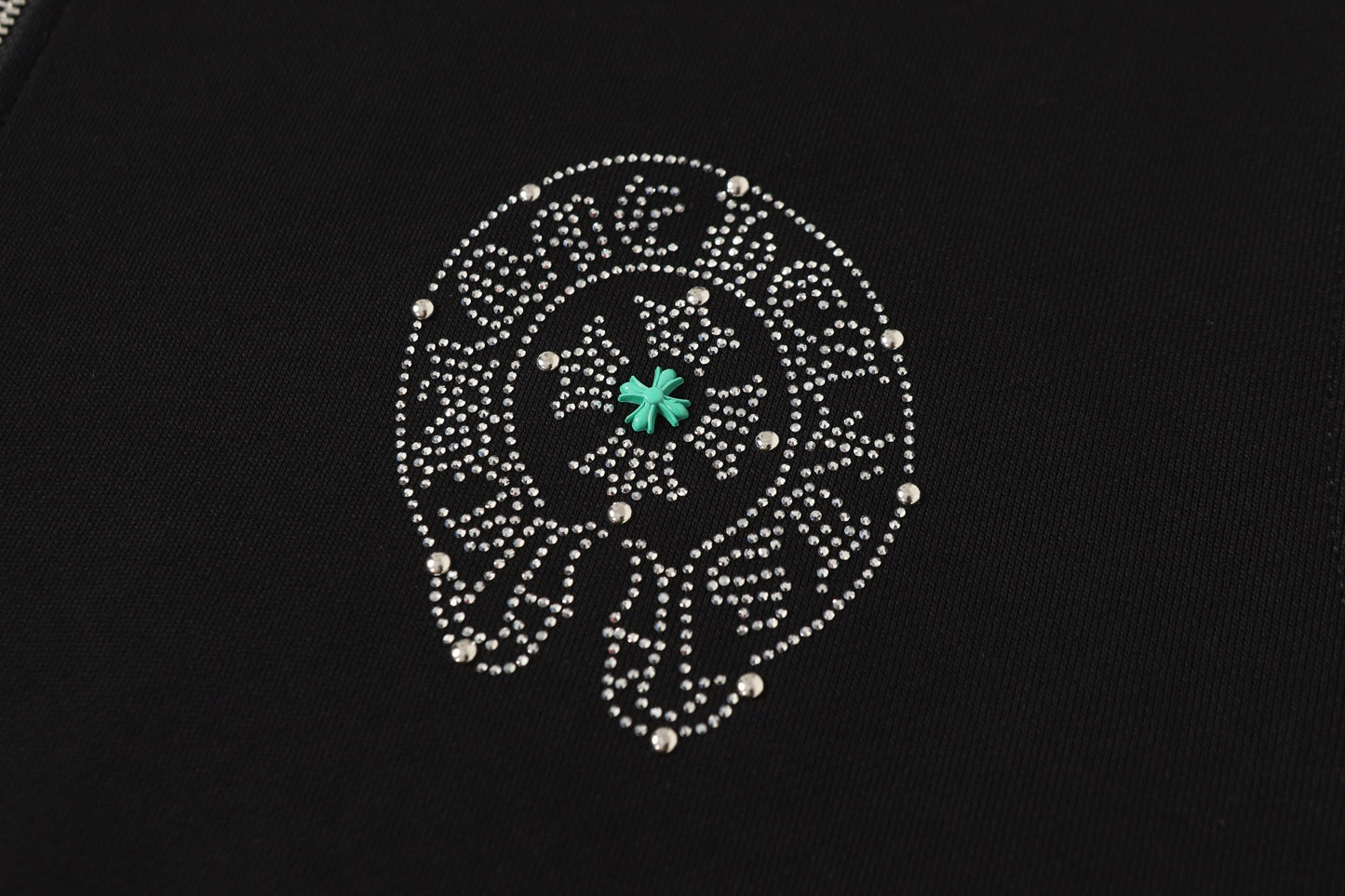 Chrome Hearts Colorful Rhinestone Hoodie - Black Gothic Street Sweatshirt 2608